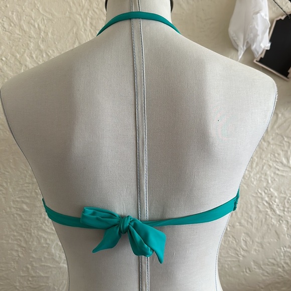 Dippin’ Daisy’s Bandeau Halter Bikini Swim Top Green Blue - Picture 4 of 8